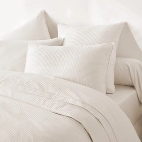 Μαξιλαροθήκη από βαμβακερό σατέν με ρίγες στην ύφανση, Opale rayé