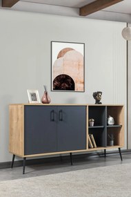 Κονσόλα Sapphire Δρυς / Ανθρακί SOGRO 160x44x20