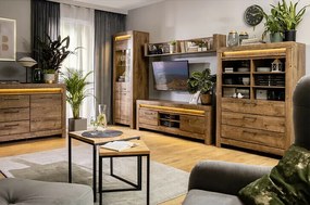 Βιβλιοθήκη Boston CT107, Με συρτάρια, Πλαστικοποιημένη μοριοσανίδα, 150x114x45cm, Reveal δρυς