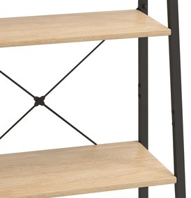 vidaXL Ραφιέρα 4 Επιπέδων Ανοιχτό Καφέ &amp; Μαύρο 56 x 35 x 140 εκ.