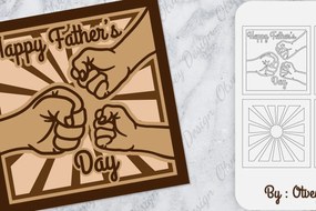 Intra απο ξύλο plywood Χρώμα wenge 3mm-4mm πάχος - Fist Bump Lasercut | Father Bumping Fist Δίασταση 30x20 cm INTRAFABR-96131360
