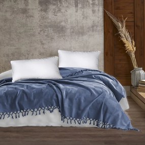 Κουβέρτα Πικέ Jacquard Classic Blue DimCol Queen Size 220x240cm 100% Βαμβάκι