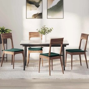 vidaXL Μαξιλάρια καθισμάτων 4 pcs Βελούδο Σκούρο Πράσινο
