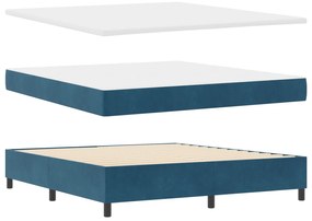 vidaXL Κρεβάτι με Στρώμα & LED Σκούρο Μπλε 180x200 εκ Βελούδο