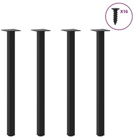 vidaXL Πόδια Κονσόλας 4 τεμ. Μαύρα 72-74 εκ. Ατσάλι