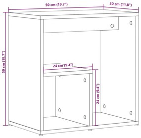 Βοηθητικά Τραπέζια 2 τεμ Γκρι Sonoma 50x30x50 εκ. Επεξ. Ξύλο - Γκρι