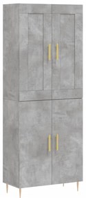 vidaXL Ντουλάπι Γκρι Σκυροδέματος 69,5x34x180 εκ. Επεξεργασμένο Ξύλο
