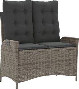 vidaXL Σετ Τραπεζαρίας Κήπου 2 τεμ. Γκρι Συνθ. Ρατάν με Μαξιλάρια