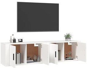 vidaXL Έπιπλα Τηλεόρασης Επιτοίχια 2 τεμ. Λευκά 80 x 34,5 x 40 εκ.
