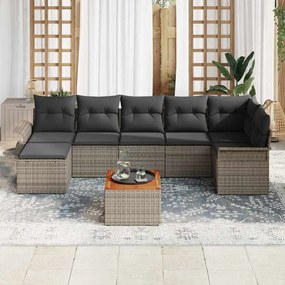 vidaXL Σετ Καναπέ Κήπου 8 pcs Γκρι Πολυ ράταν