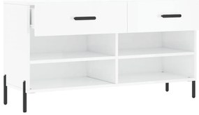 vidaXL Παπουτσοθήκη Γυαλιστερό Λευκό 102x35x55 εκ. Επεξεργασμένο Ξύλο