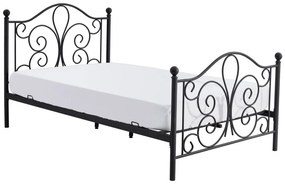 Κρεβάτι Houston 1355, Μονόκλινο, Μαύρο, 120x200, Τάβλες για Κρεβάτι, 124x209x93cm, 28 kg | Epipla1.gr