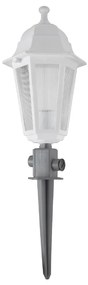 GloboStar® SOLME 203-0223 Vintage Καρφωτό Φωτιστικό Φαναράκι Μονόφωτο 1 x E27 IP44 Λευκό Πλαστικό Σώμα - Μ15 x Π15 x Υ45cm