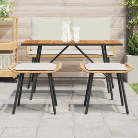 vidaXL Σκαμπό Κήπου με μαξιλάρι 2 pcs Καφέ 50 x 40 x 45εκ Πολυεστέρας