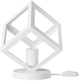 GloboStar® DISE 203-0273 Μοντέρνο Eπιτραπέζιο Φωτιστικό Μονόφωτο 1 x E27 IP20 Λευκό Πλαστικό - Μ28 x Π28 x Υ29cm