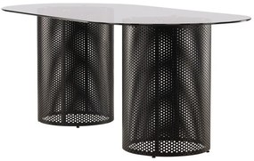 Τραπέζι Dallas 3340, Μαύρο, 75x100x200cm, Επεξεργασμένο γυαλί, Μέταλλο | Epipla1.gr