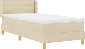 vidaXL Κρεβάτι με ελατήρια με στρώμα Κρεμ 200 x 100 cm ύφασμα