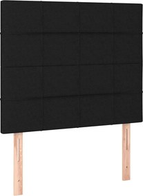vidaXL Κρεβάτι Boxspring με Στρώμα Μαύρο 80 x 200 εκ. Υφασμάτινο