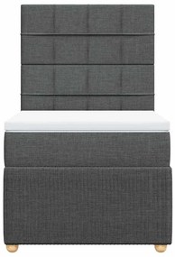 vidaXL Κρεβάτι Boxspring με Στρώμα Σκούρο Γκρι 80x200 εκ. Υφασμάτινο