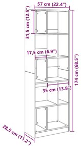 ΒΙΒΛΙΟΘΗΚΗ ΓΚΡΙ ΣΚΥΡΟΔΕΜΑΤΟΣ 57X28,5X174 ΕΚ. ΕΠΕΞΕΡΓ. ΞΥΛΟ 847992