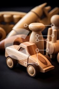 Intra Συλλεκτικό Ξύλινο Παζλ Plywood  4mm - Συλλογή από ξύλινα παιχνίδια σε μαύρη επιφάνεια Σε Ξύλινο Κουτί - Διαστάσεις: 10x10 cm – 25 κομμάτια