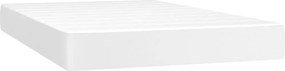 vidaXL Κρεβάτι Boxspring με Στρώμα &amp; LED Λευκό 120x200 εκ. Συνθ. Δέρμα