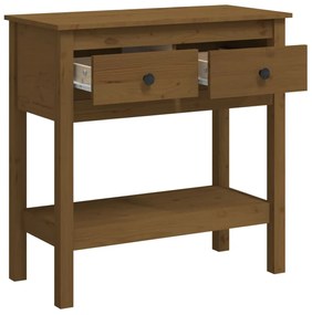 vidaXL Τραπέζι Κονσόλα Καφέ Μελί 75 x 35 x 75 εκ. Μασίφ Ξύλο Πεύκου