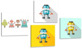 Σετ εικόνων για τους λάτρεις των παιδικών ρομπότ - 4x 60x60