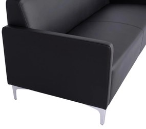 Καναπές Τριθέσιος NELLIE με PU Μαύρο 163x71x71Υ εκ. 163x71x71 εκ.