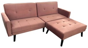 Καναπές Κρεβάτι Γωνιακός ArteLibre ALFVIN Σάπιο Μήλο Ύφασμα 211x158x83cm