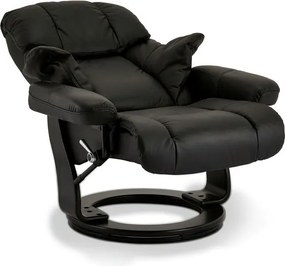 Crown Recliner Black Leather