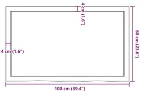 Επιφάνεια Τραπεζιού Σκούρο Καφέ 100x60x(2-6)εκ Επεξ. Μασίφ Δρυς - Καφέ