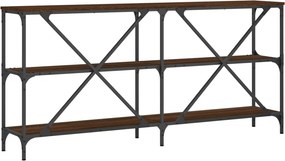 vidaXL Τραπέζι Κονσόλα Καφέ Δρυς 160x30x75 εκ. Επεξ. Ξύλο/Σίδηρος