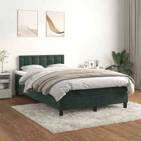 ΚΡΕΒΑΤΙ BOXSPRING ΜΕ ΣΤΡΩΜΑ ΣΚΟΥΡΟ ΠΡΑΣΙΝΟ 120X200ΕΚ. ΒΕΛΟΥΔΙΝΟ 3141536