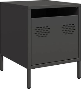 vidaXL Κομοδίνα 2 τεμ. Μαύρο 35x39x43,5 εκ. από Χάλυβα