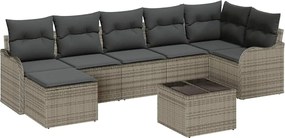 vidaXL Σετ Καναπέ Κήπου 8 pcs Γκρι συνθετικό ρατάν