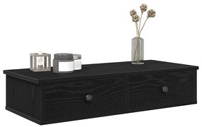vidaXL Ράφι τοίχου με συρτάρια Μαύρο 80x34x17 cm Κατασκευασμένο ξύλο