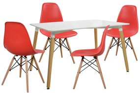 ΣΕΤ ΤΡΑΠΕΖΑΡΙΑ 5Τ ΤΡΑΠΕΖΙ MINIMAL 120x80x73 cm-TWIST ΚΟΚΚΙΝ HM10080.04