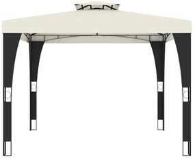 vidaXL Κιόσκι με Διπλή Οροφή Κρεμ 2,98x2,98 μ. Ατσάλινο