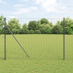 vidaXL Φράχτης Εuro Γκρι 1,6 x 10 m Σίδηρος με επικάλυψη PVC