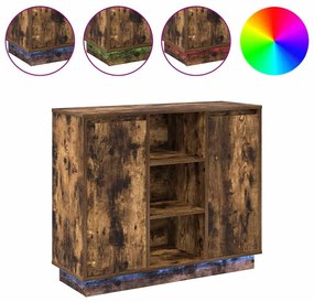 vidaXL Κομοδίνο Καπνιστό Δρύς 90 x 32 x 75 εκ Επεξεργασμένο ξύλο