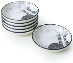 Μπωλ Σερβιρίσματος (Σετ 6Τμχ) 275KRM2452 13cm White-Grey Hermia Ceramic