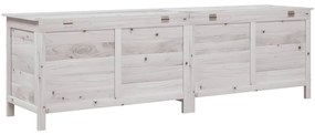 vidaXL Μπαούλο Αποθ. Κήπου Λευκό 198,5x50x56,5εκ Μασίφ Ξύλο Ελάτης
