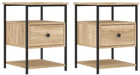 VidaXL Κομοδίνα 2 τεμ. Sonoma Δρυς 40 x 42 x 56 εκ. από Επεξεργ. Ξύλο