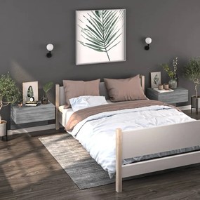 vidaXL Κομοδίνα Επιτοίχια 2 Τεμ. Γκρι Sonoma