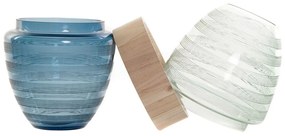 Βάζο DKD Home Decor Μπλε Μέντα Ξύλο Κρυστάλλινο Σύγχρονη (21 x 21 x 43 cm)