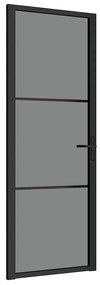 vidaXL Εσωτερική Πόρτα 76x201,5 εκ. Μαύρη ESG Γυαλί και Αλουμίνιο