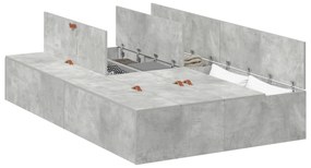 vidaXL Κρεβάτι Αποθήκευσης Σκυρόδεμα Γκρι 120x190 εκ