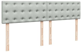 Κρεβάτι Boxspring με Στρώμα Ανοιχτό Γκρι 200x200 εκ. Βελούδινο - Γκρι