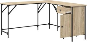 vidaXL Γραφείο Sonoma Δρυς 141 x 141 x 75 εκ. από Επεξεργασμένο Ξύλο